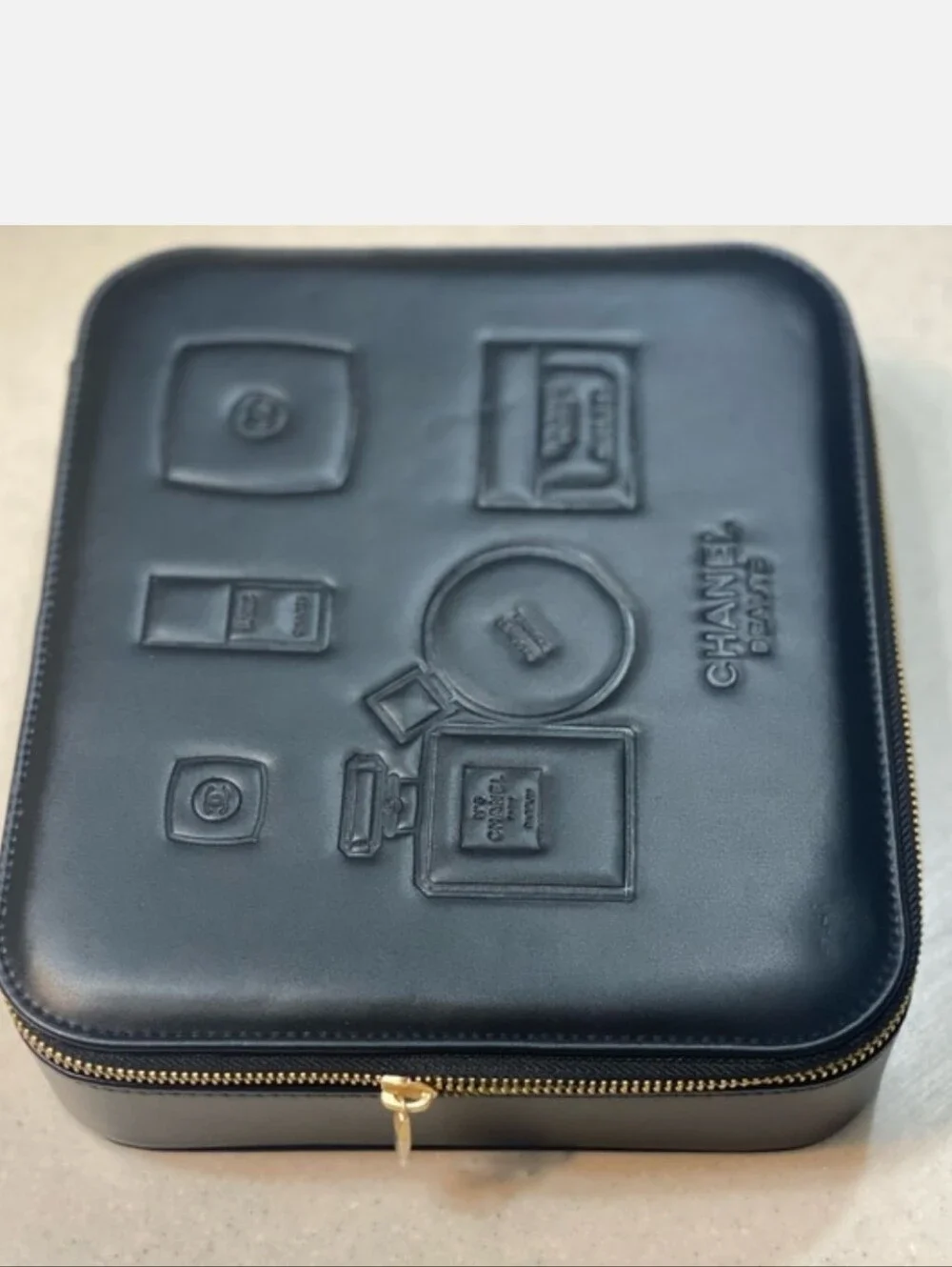 Black Embossed Cosmetic Case